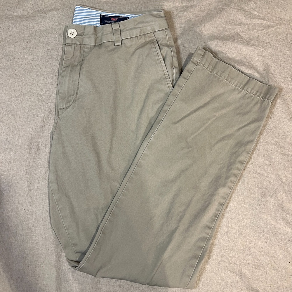 Vineyard Vines Slim Fit Breaker Pants Mens 32x32 Khaki Chino Preppy Cotton Golf